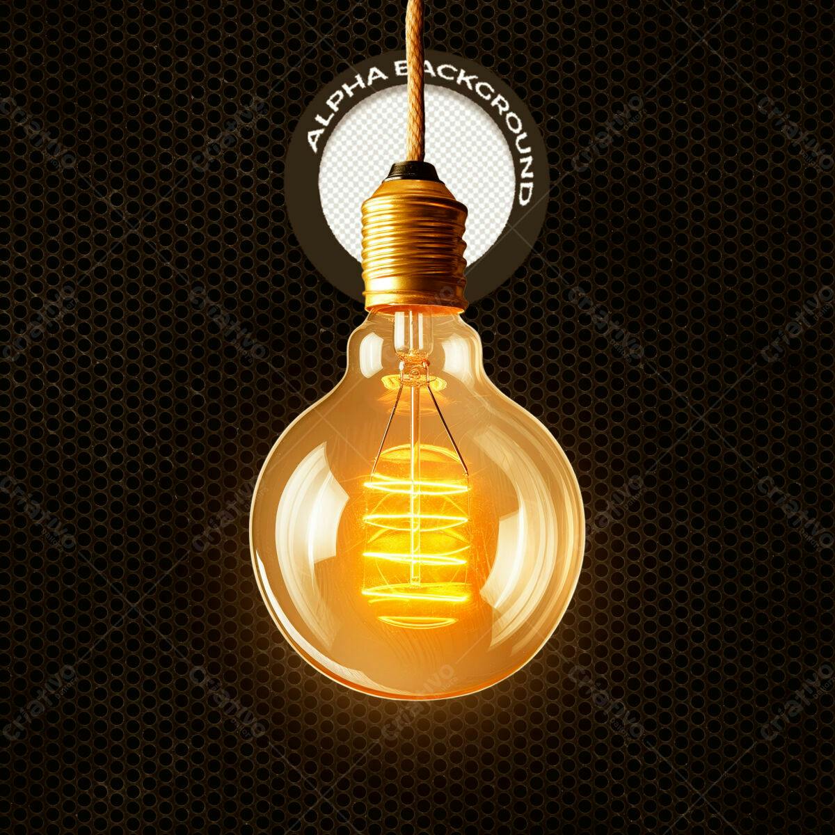 Background com Lâmpada Vintage PSD Editável
