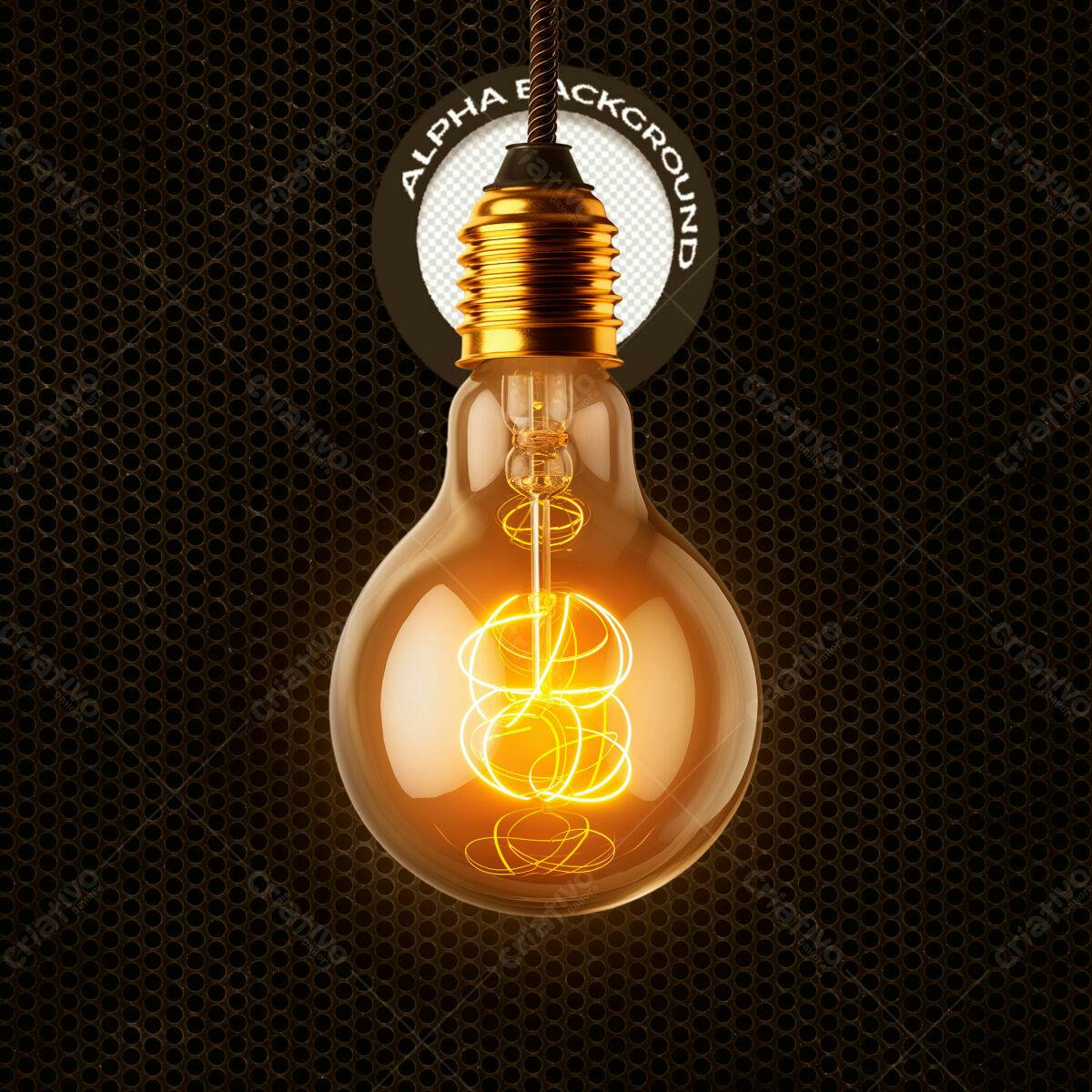 Background Lâmpada Vintage Amarela PSD Editável