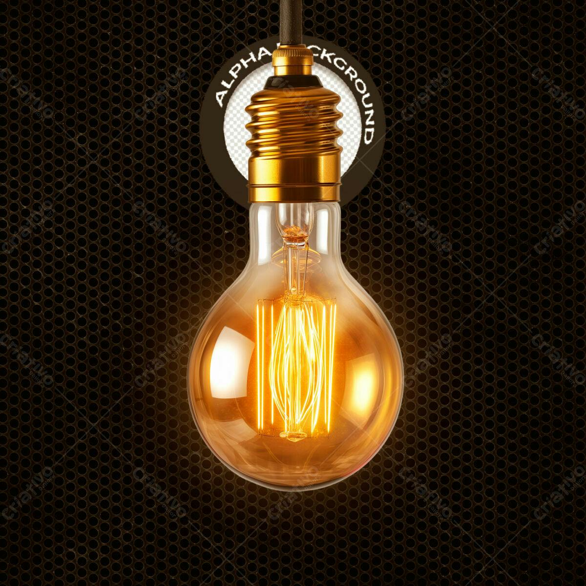 PSD Lâmpada Vintage para Design de Decoração PSD Editável