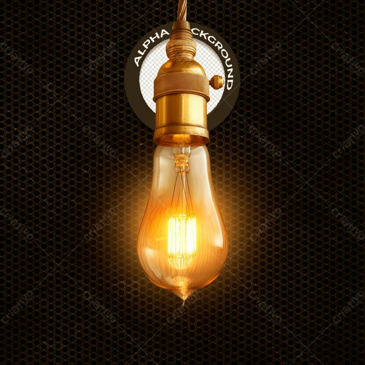 Imagem Iluminação Vintage Lâmpada Acesa PSD Editável