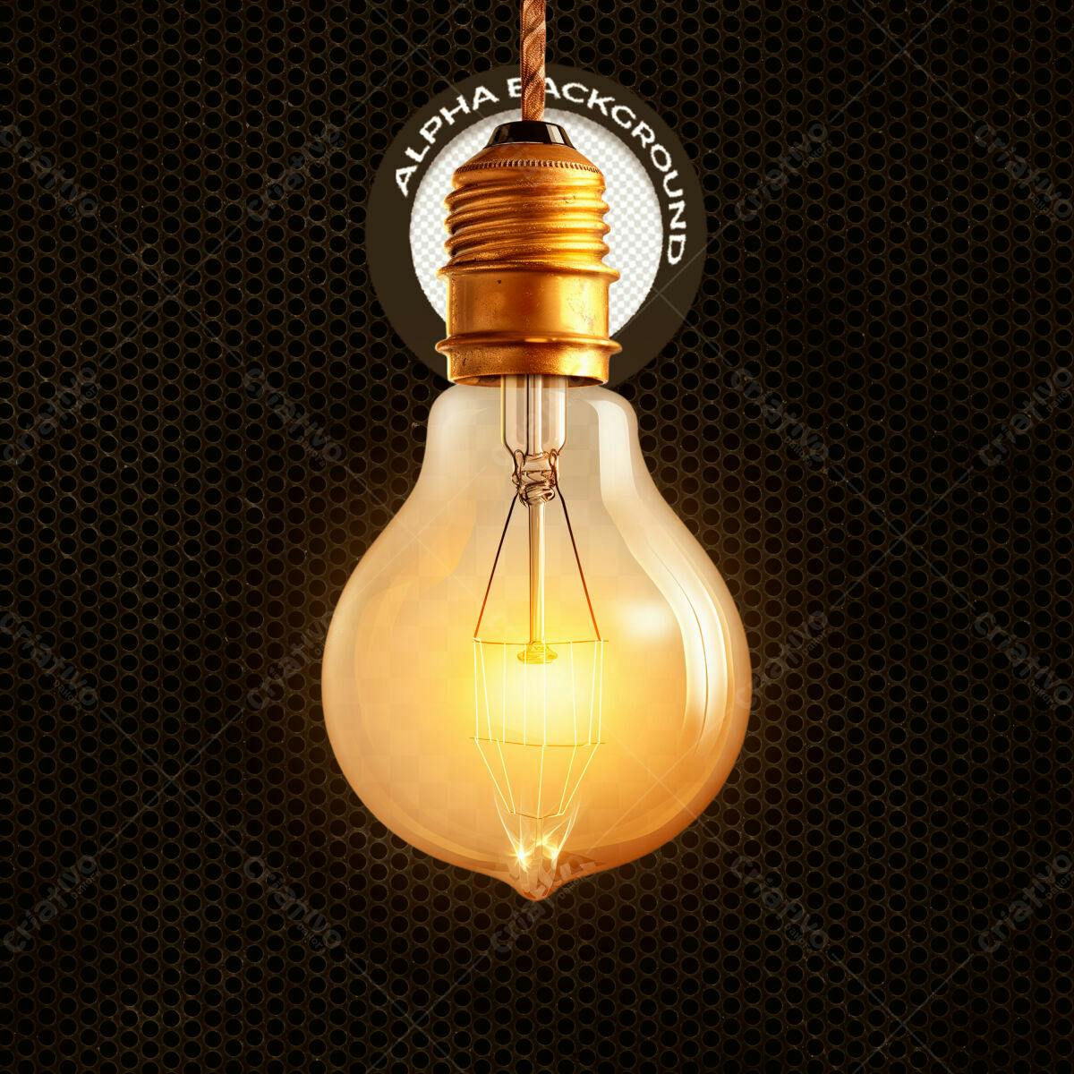 Background Lâmpada Vintage Amarela PSD Editável