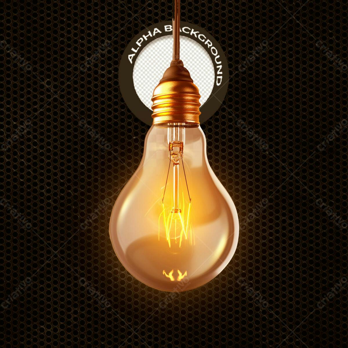 Background com Lâmpada Vintage PSD Editável