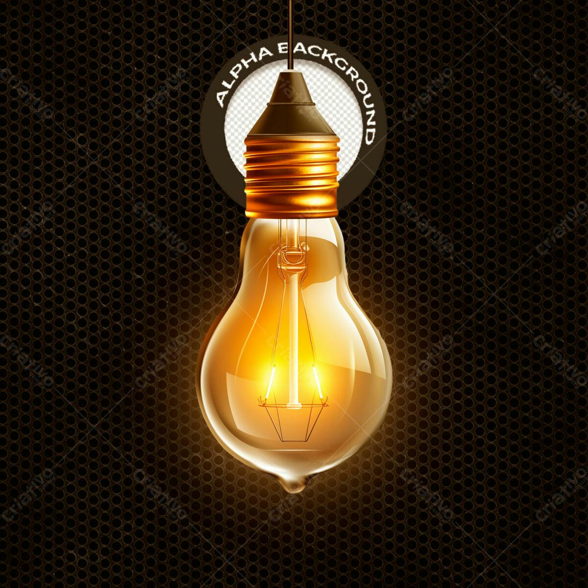 Background Lâmpada Acesa PSD Editável