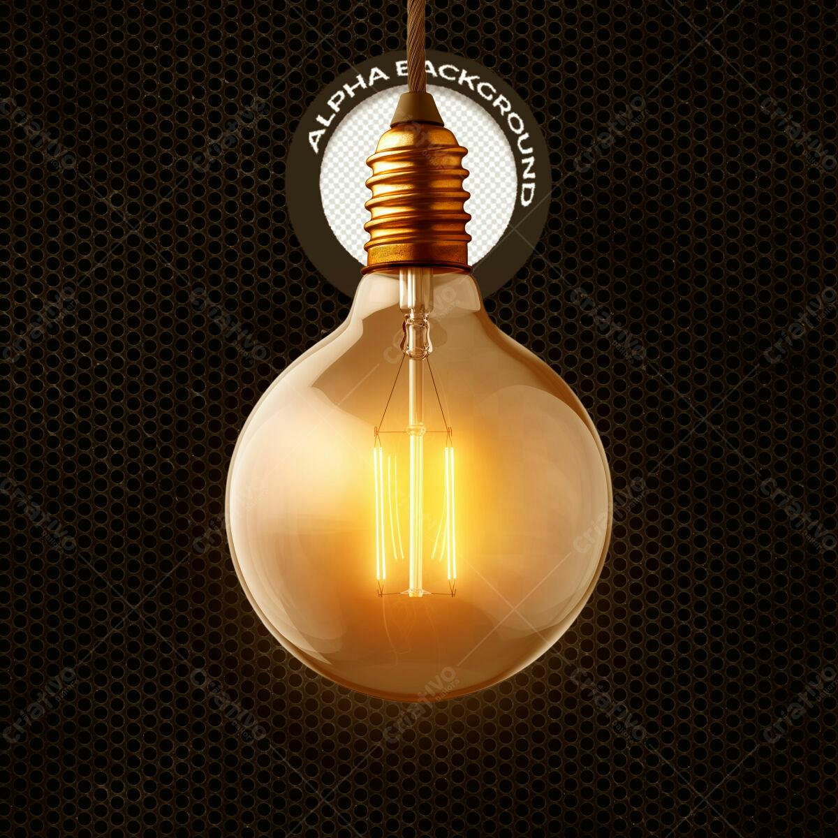 Mockup Lâmpada Vintage Acesa PSD Editável