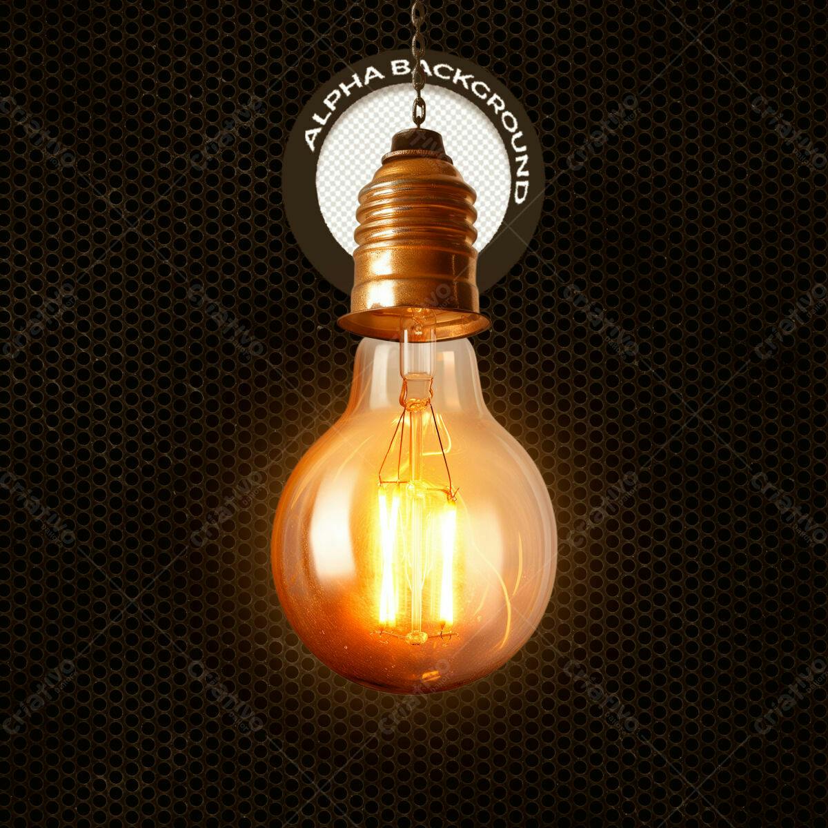 Background com Lâmpada Vintage PSD Editável