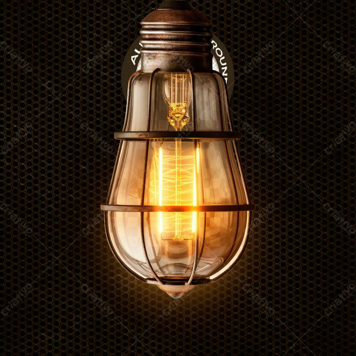 Mockup Lâmpada Industrial Vintage PSD Editável