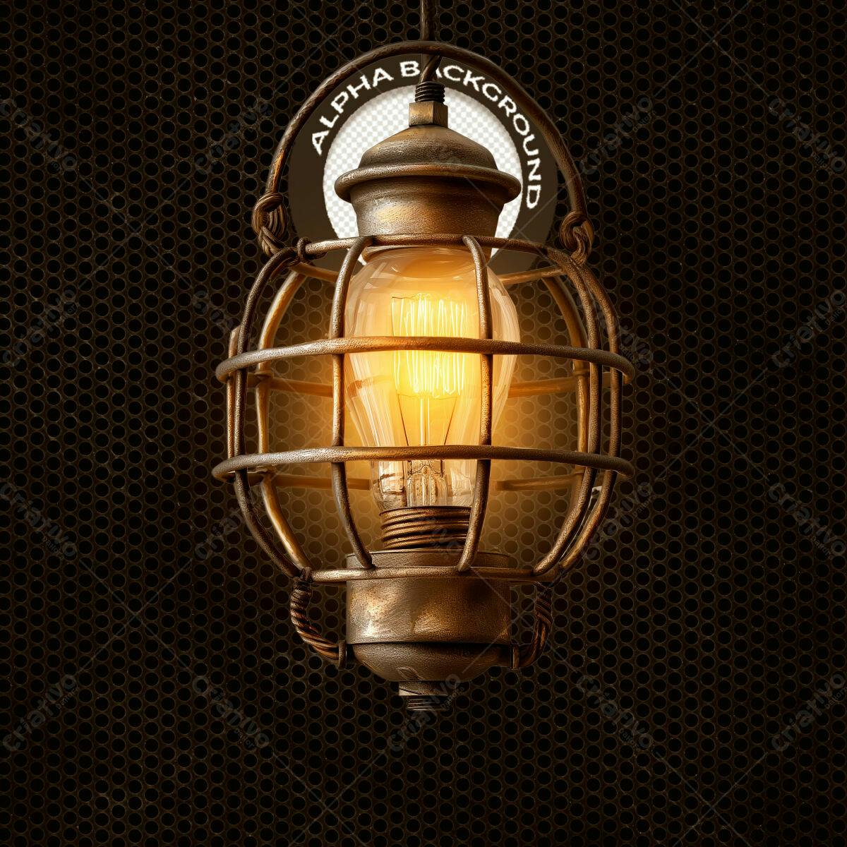 Background com Lâmpada Vintage PSD Editável