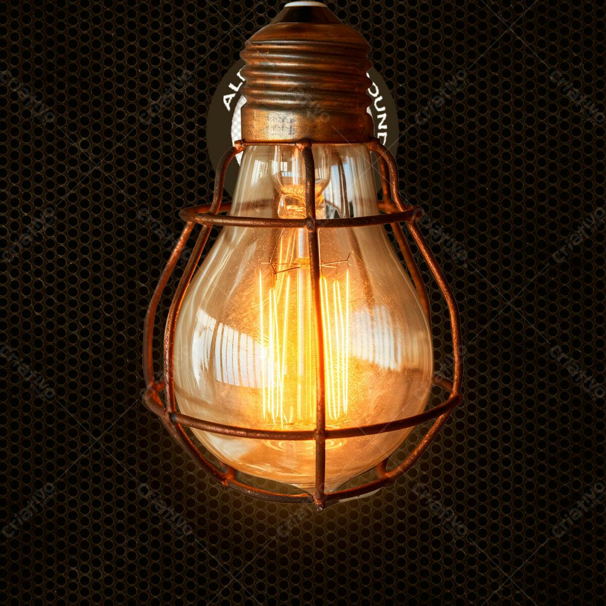 Imagem Lâmpada Vintage Industrial PSD Editável