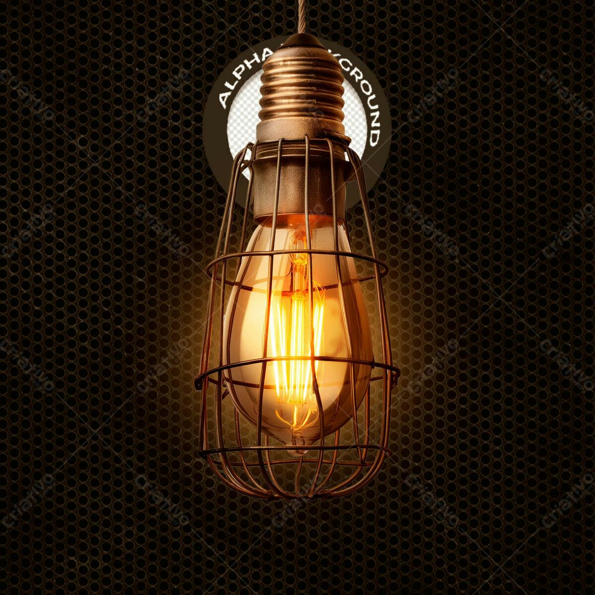 PSD Lâmpada Vintage para Design Industrial PSD Editável