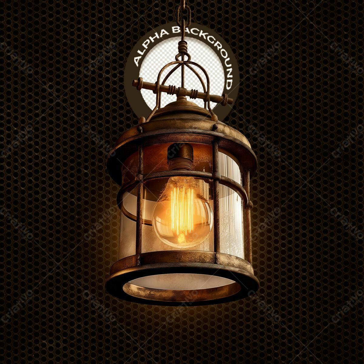 Background com Luminária Vintage PSD Editável