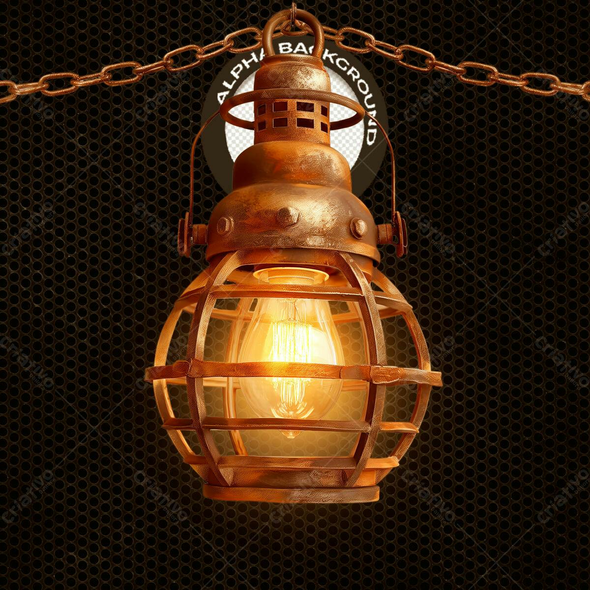 Luminária Industrial Vintage PSD Editável