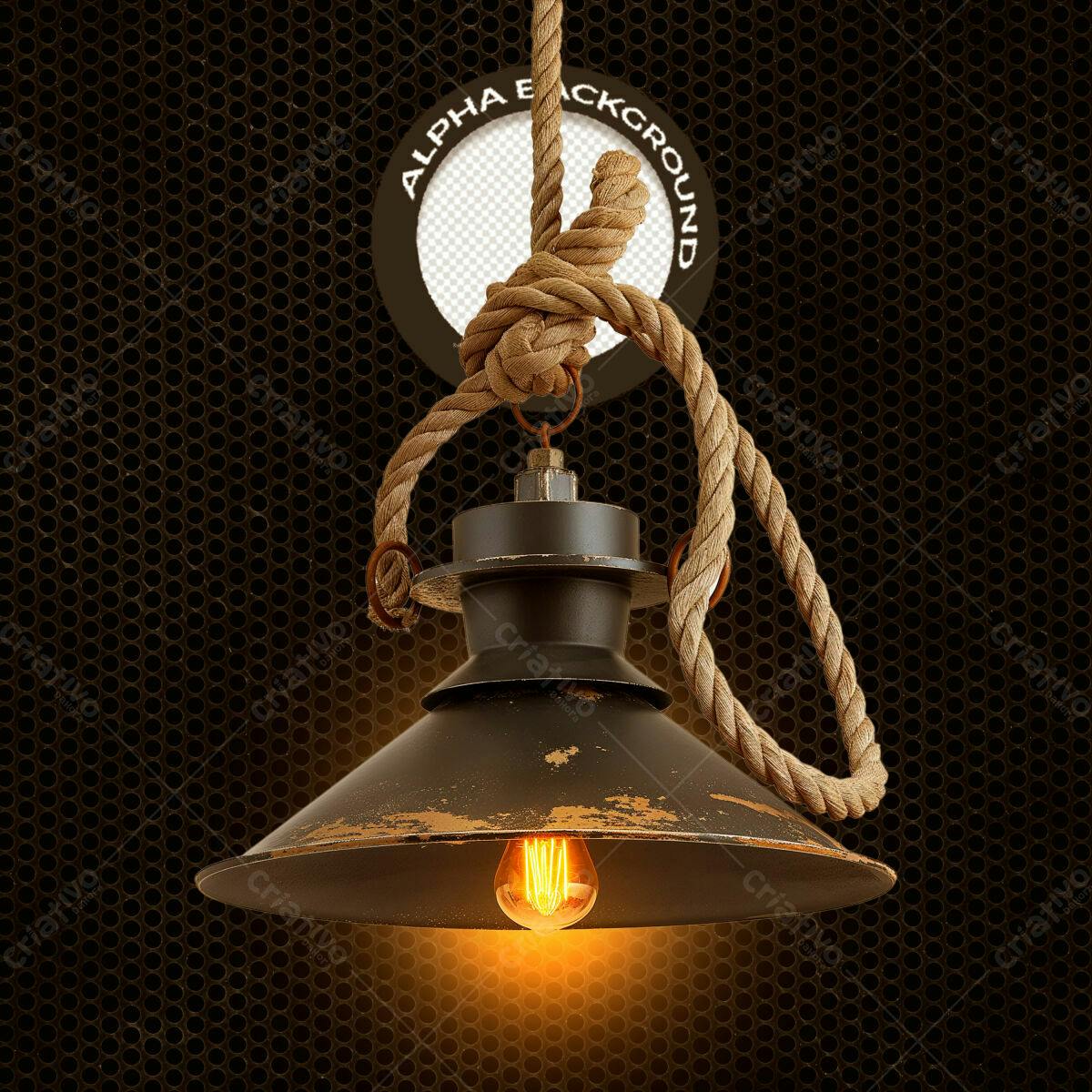 Pendente Industrial Vintage PSD Editável