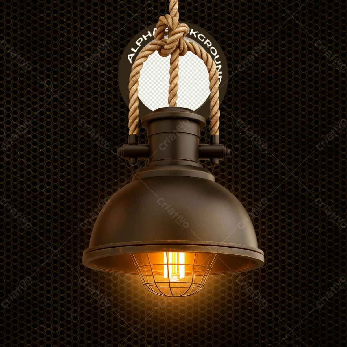 Mockup de Luminária Industrial PSD Editável