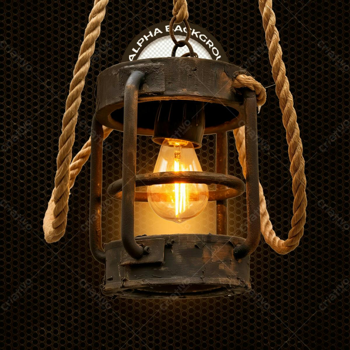 Luminária Industrial Vintage PSD Editável
