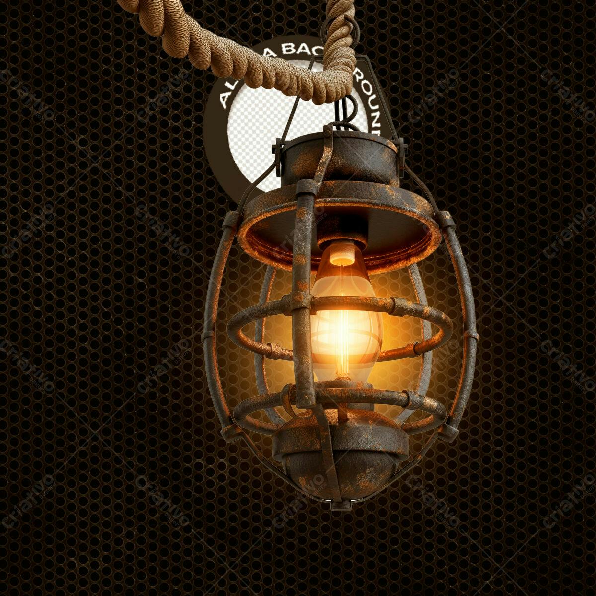 Background com Lâmpada Industrial Vintage PSD Editável