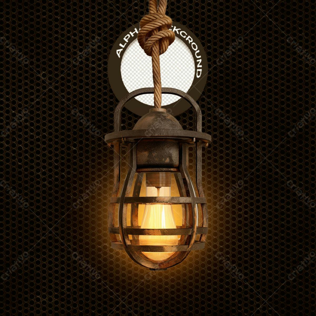 PSD Luminária Industrial Vintage para Mockup Editável