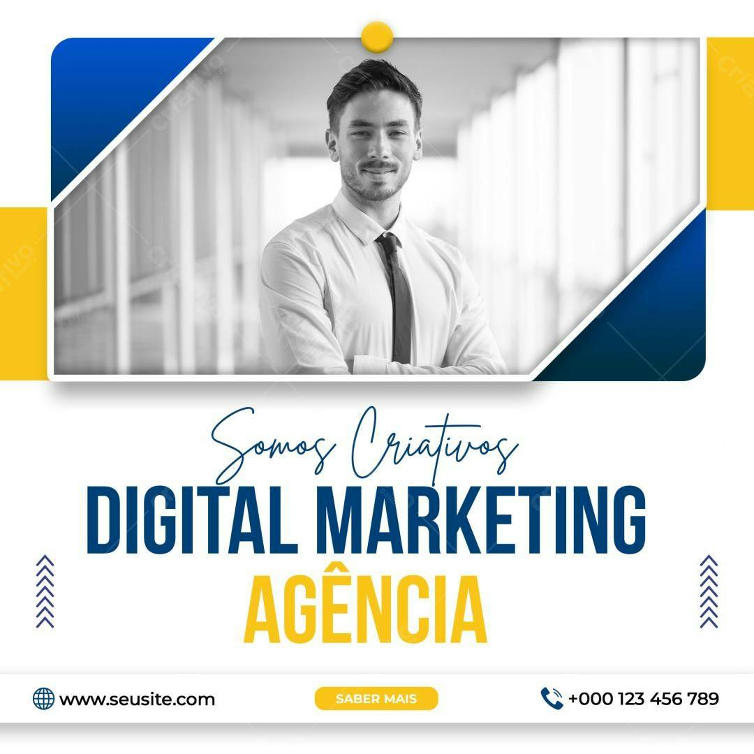 Post para Agência Digital Marketing PSD Editável