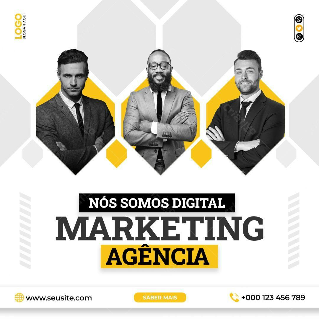 Postagem Mídia Social Agência Marketing PSD Editável