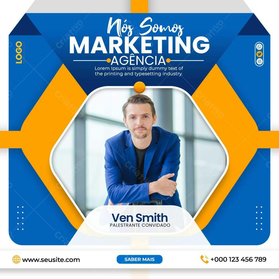 Postagem Mídia Social para Agência de Marketing PSD Editável
