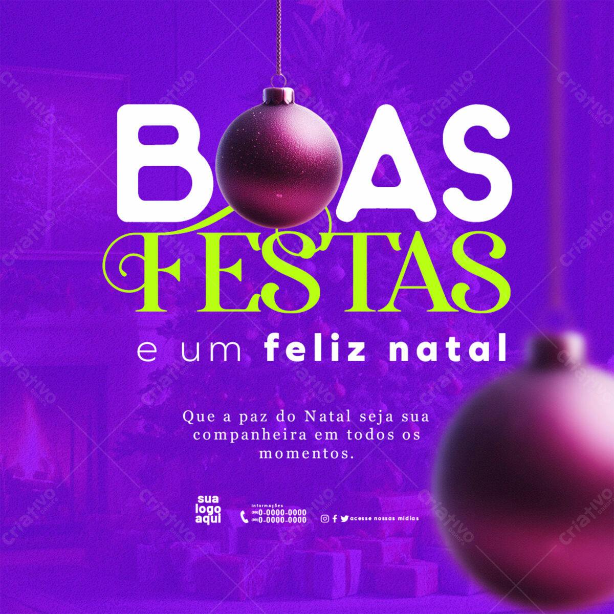 Postagem Boas Festas Natal PSD Editável