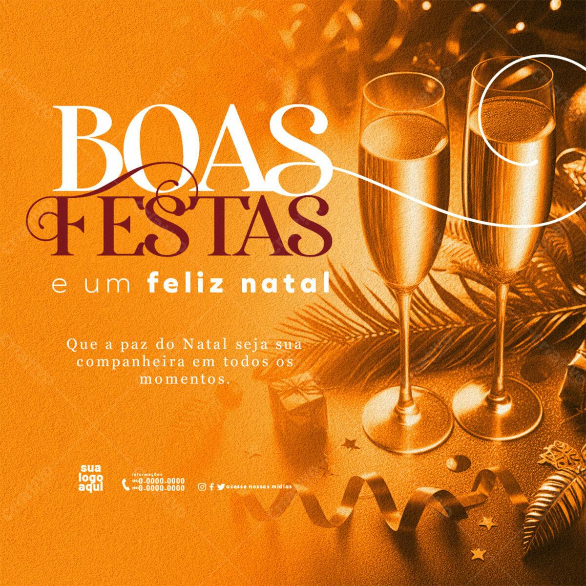 Postagem Boas Festas Natal PSD Editável