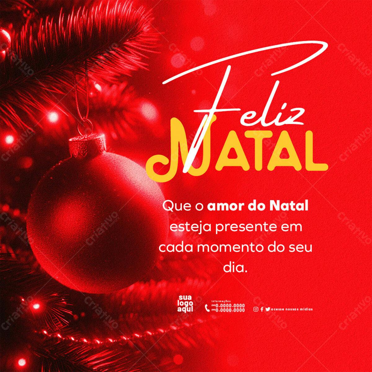Postagem de Boas Festas Natal PSD Editável