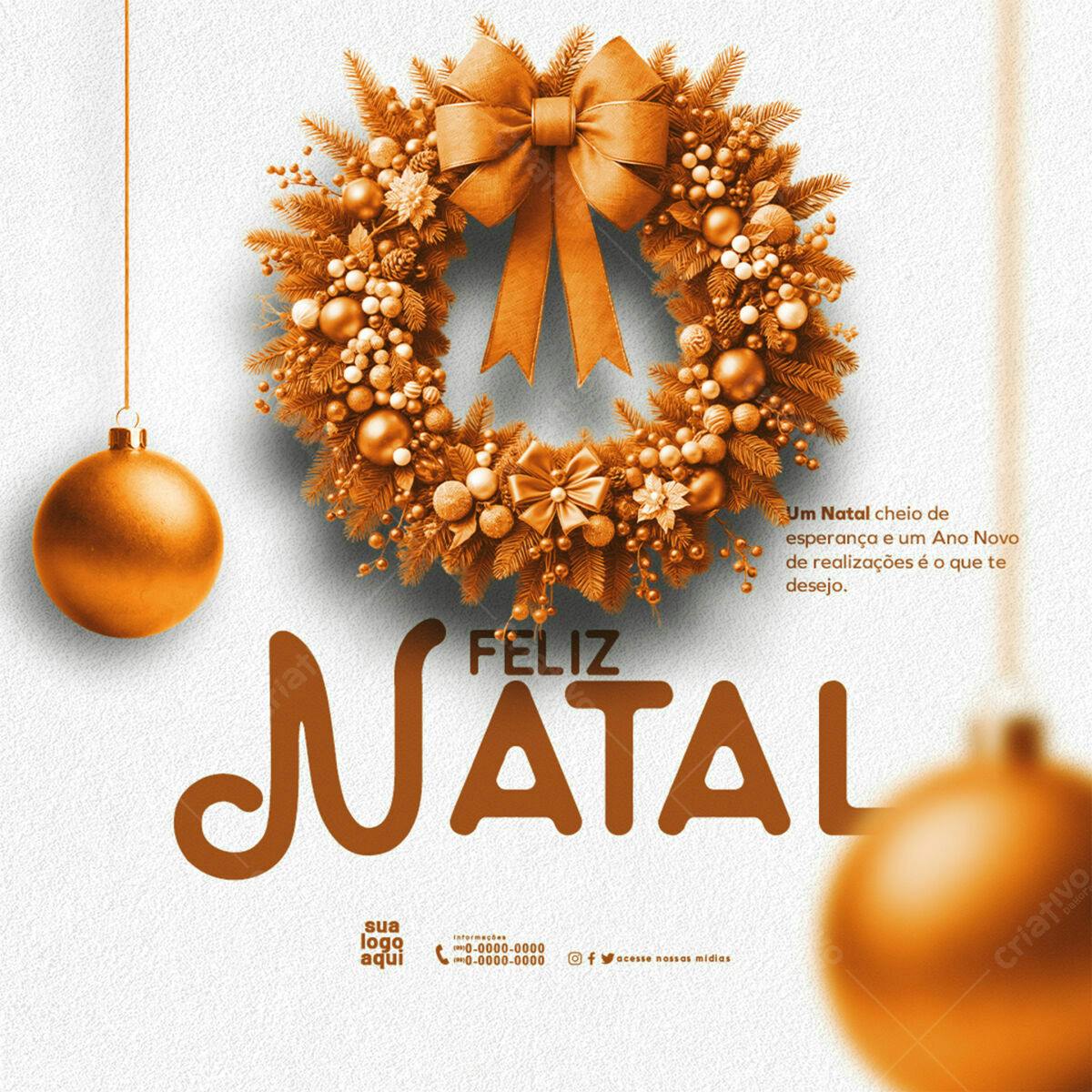 Flyer de Natal Dourado PSD Editável