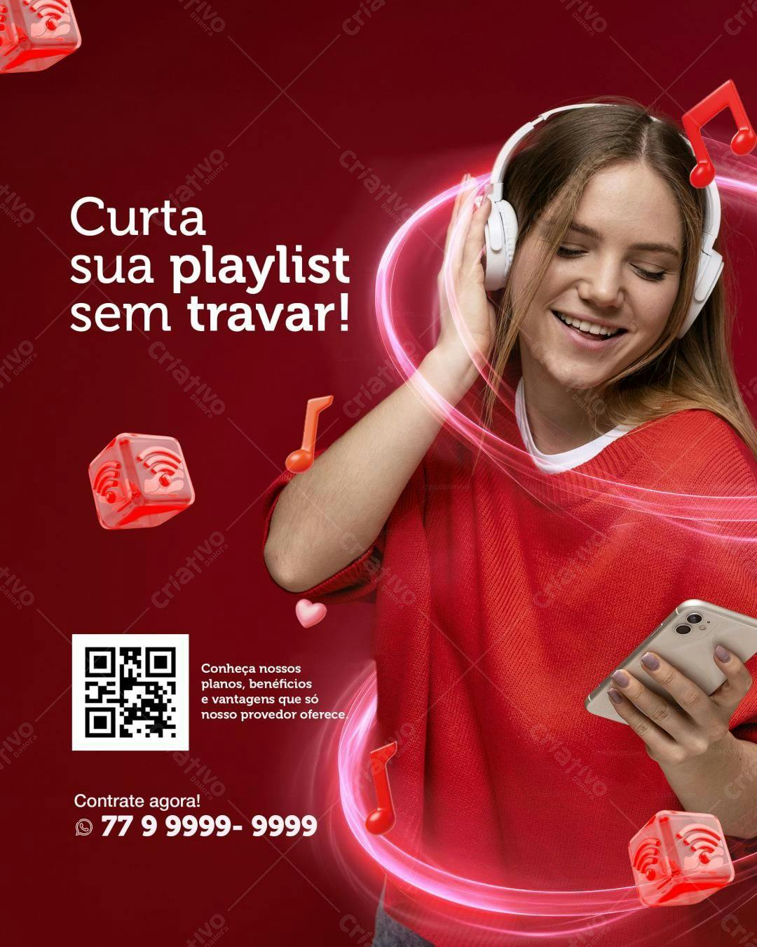 Flyer para Campanha de Música sem Travar PSD Editável