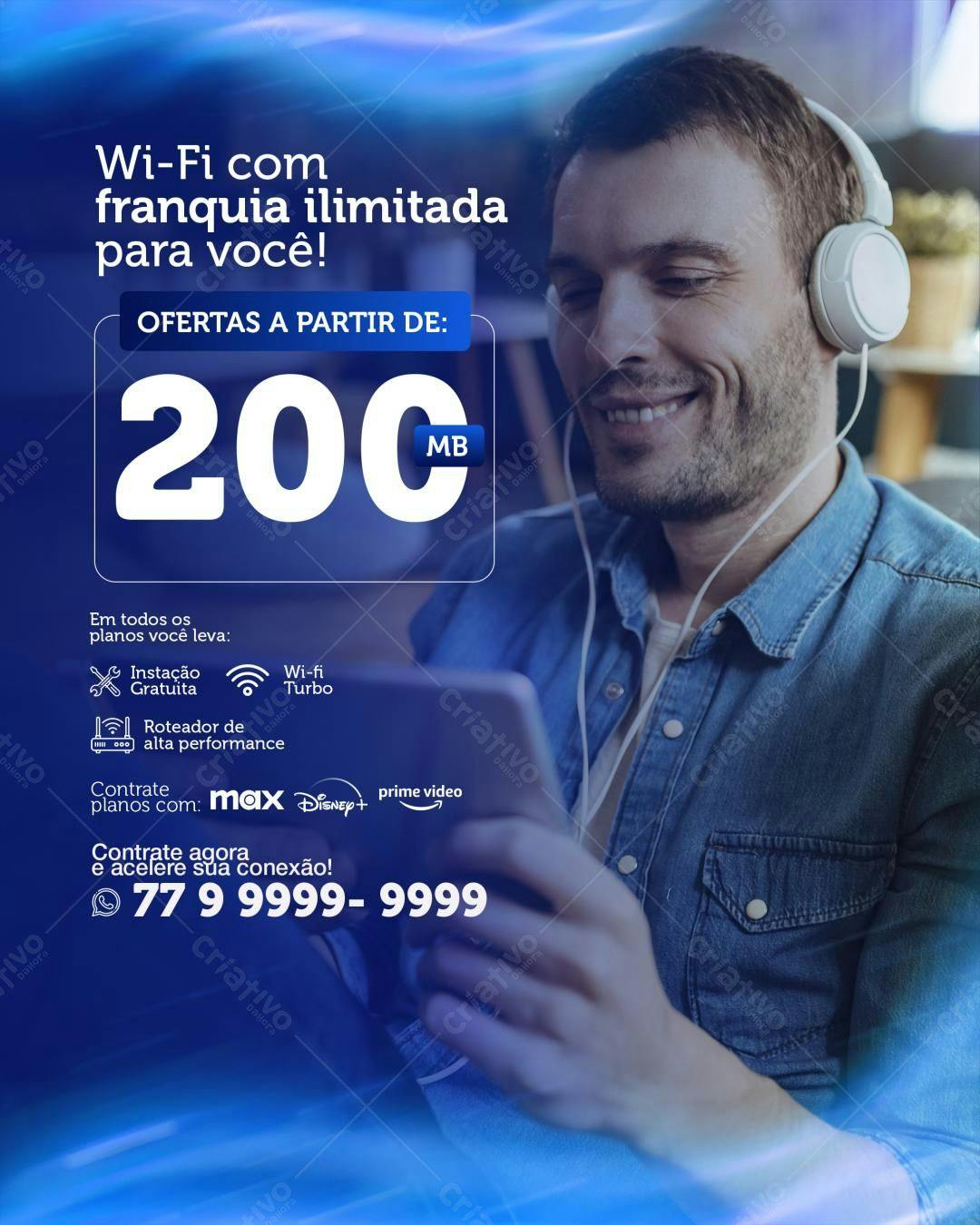 Flyer Propaganda Internet PSD Editável