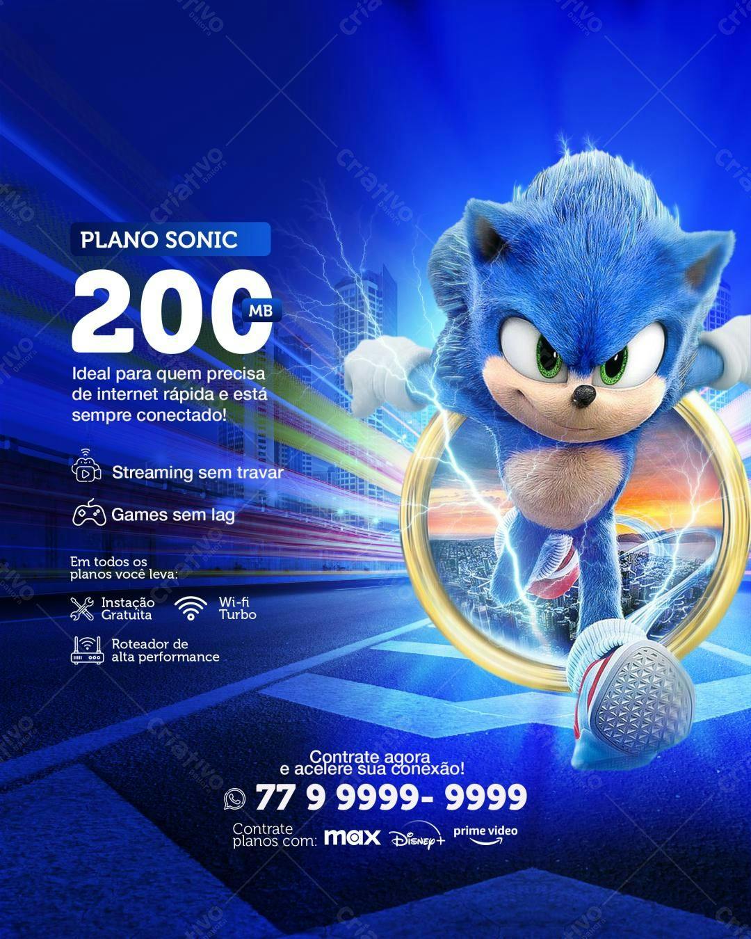 Flyer Plano Sonic 200MB PSD Editável