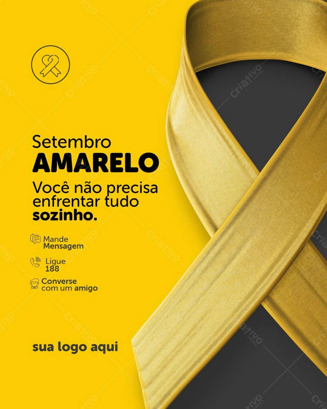 Post para Setembro Amarelo PSD Editável