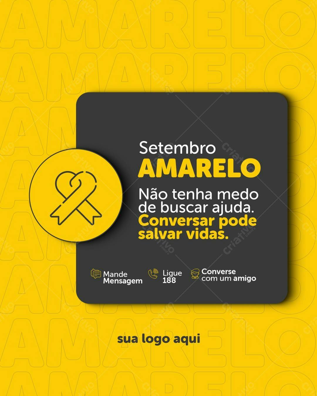 Post para Setembro Amarelo PSD Editável