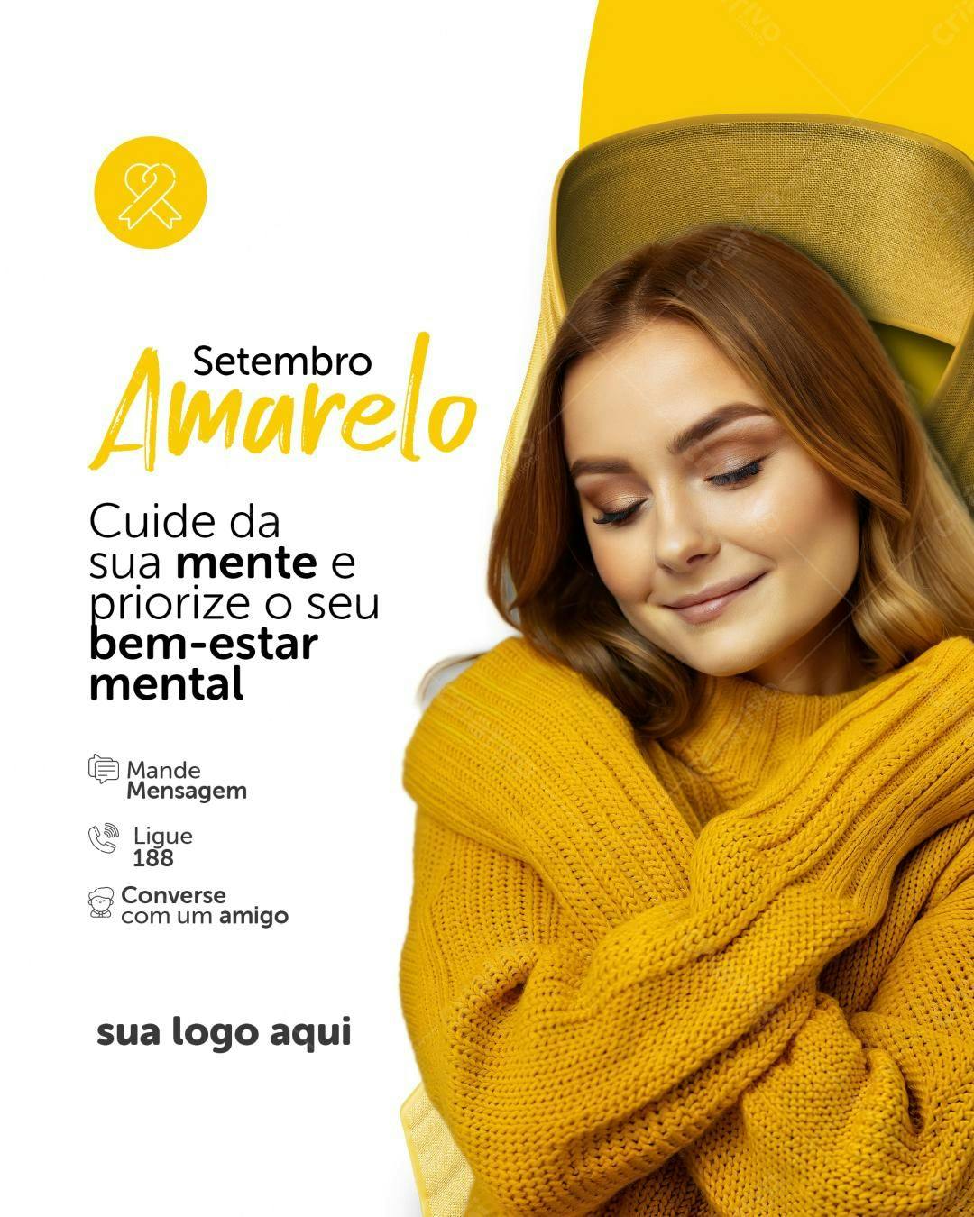 Post para Setembro Amarelo PSD Editável