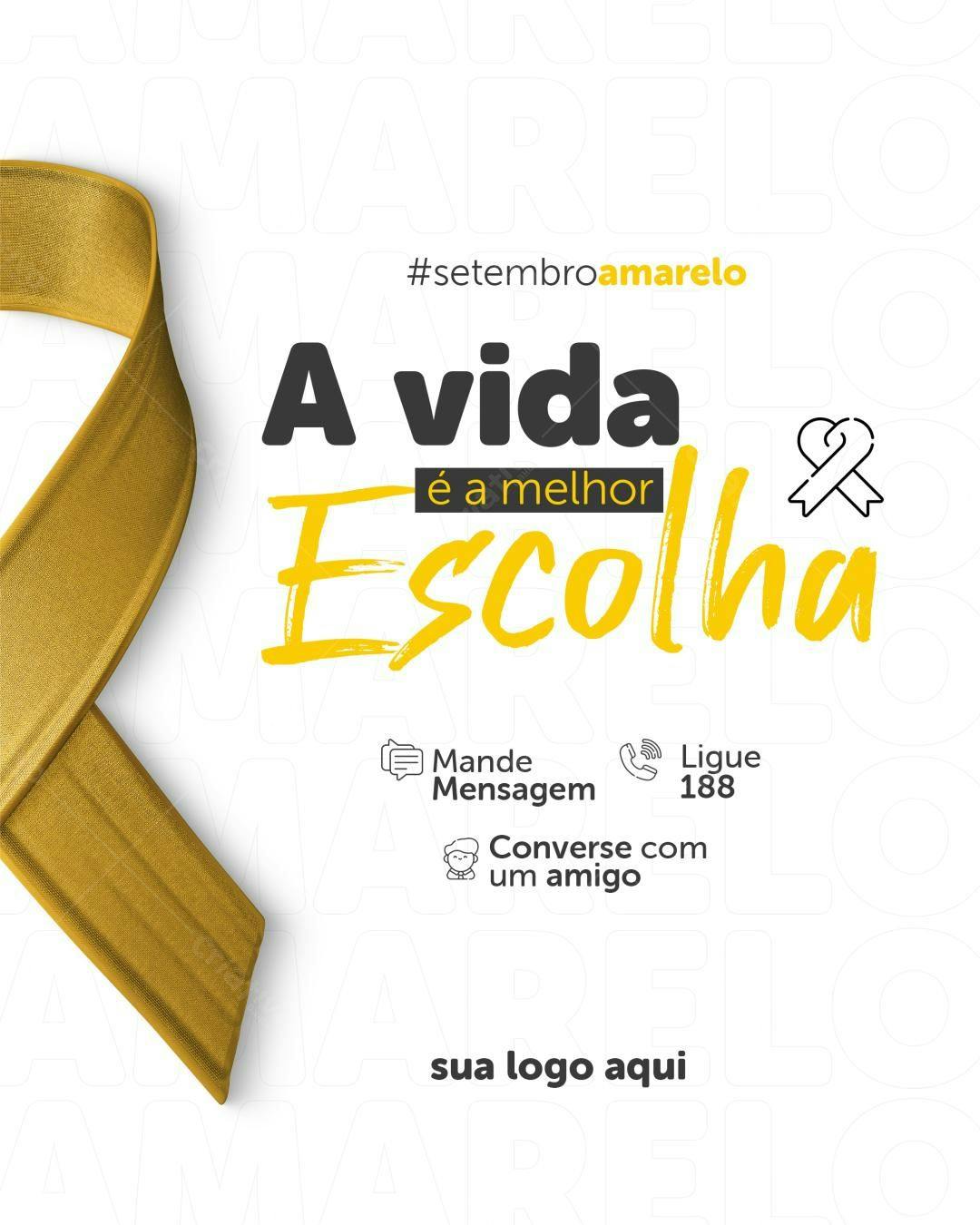 Post para Setembro Amarelo PSD Editável