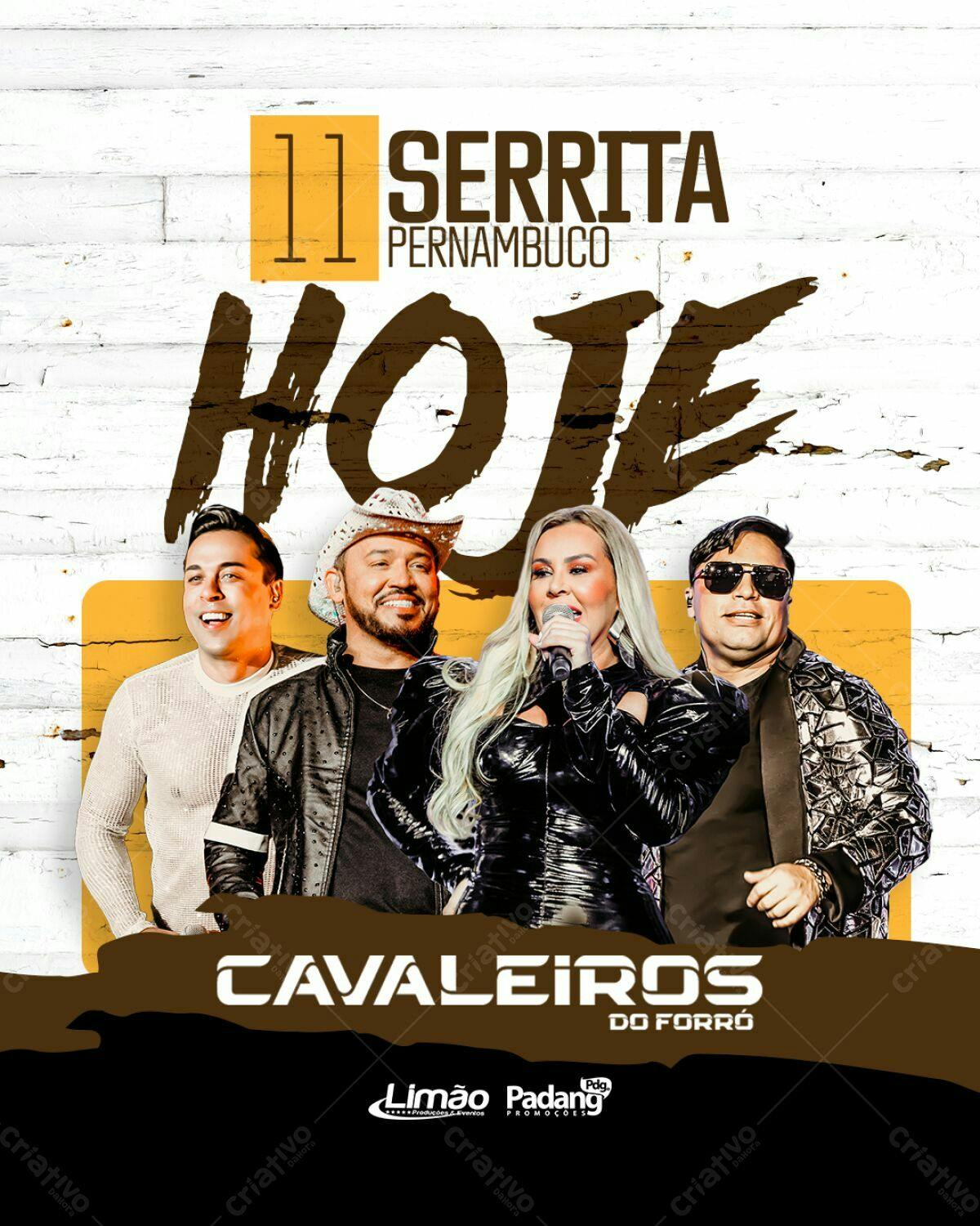 Flyer para Show Cavaleiros do Forró em Serrita-PE PSD Editável