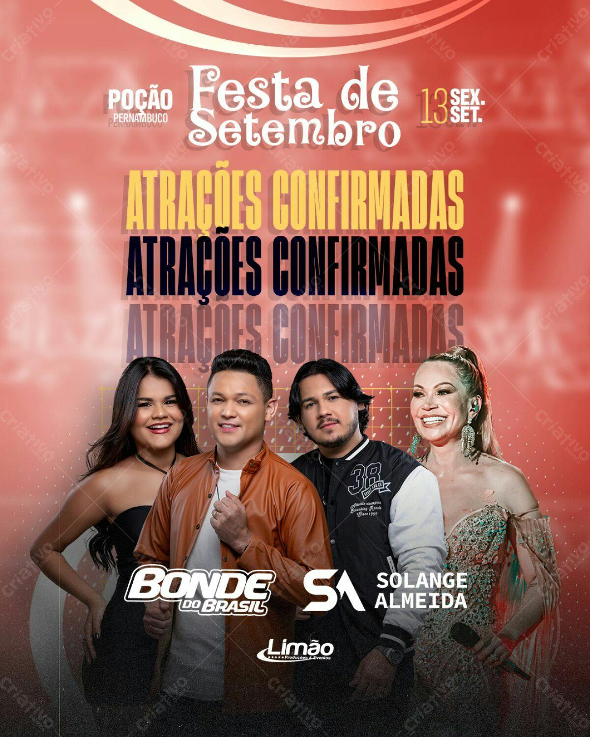Flyer Festa de Setembro em Poção - Pernambuco PSD Editável