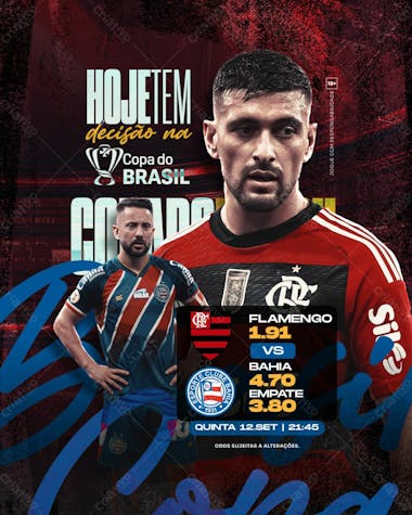 Jogo do dia flamengo x bahia (feed e stories)