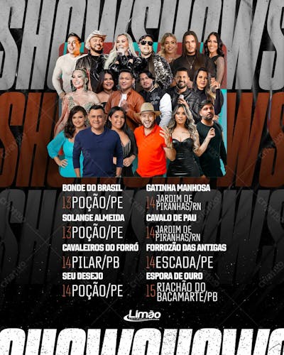 Shows da Semana - Artistas Limão Produções