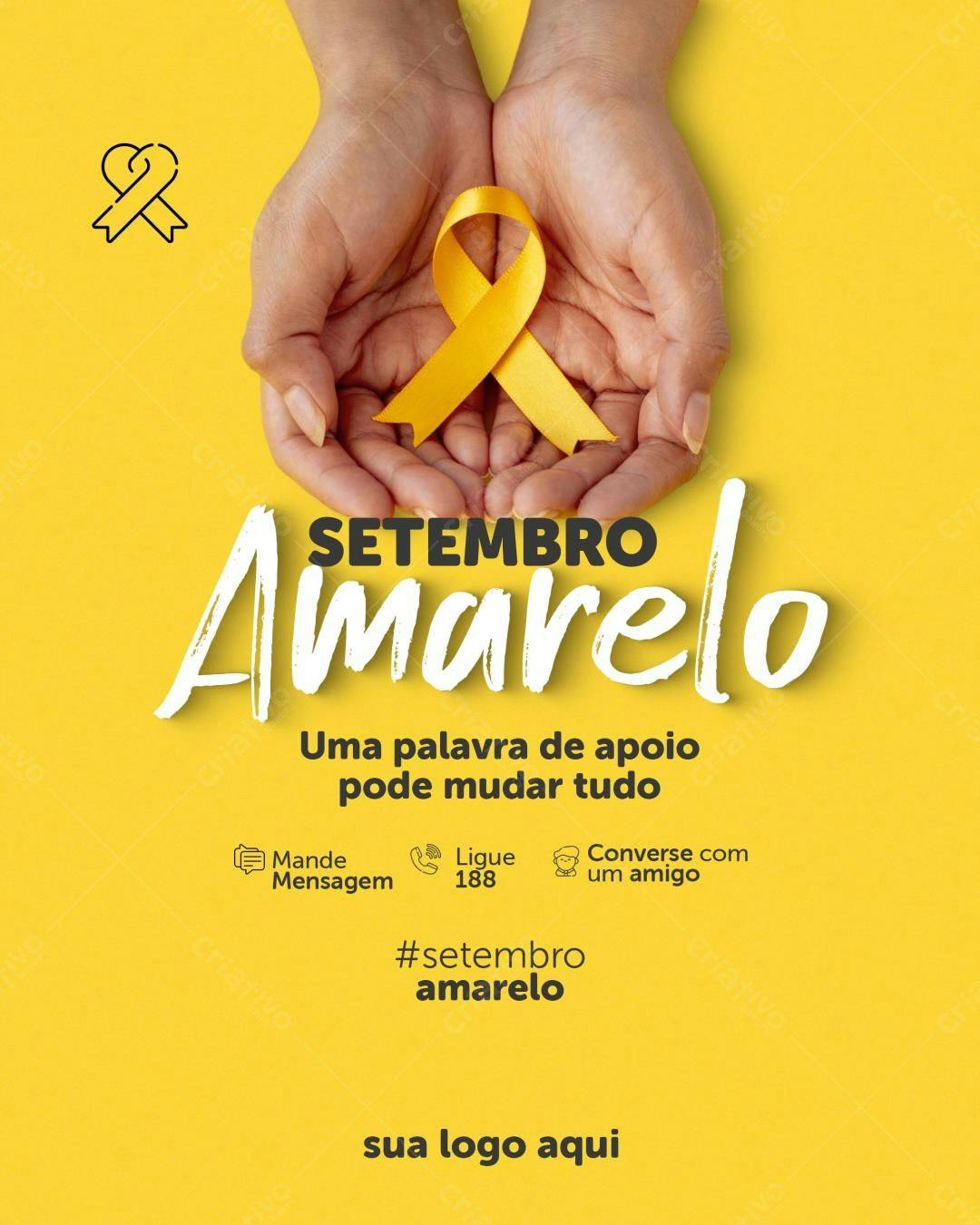 Post para Setembro Amarelo PSD Editável