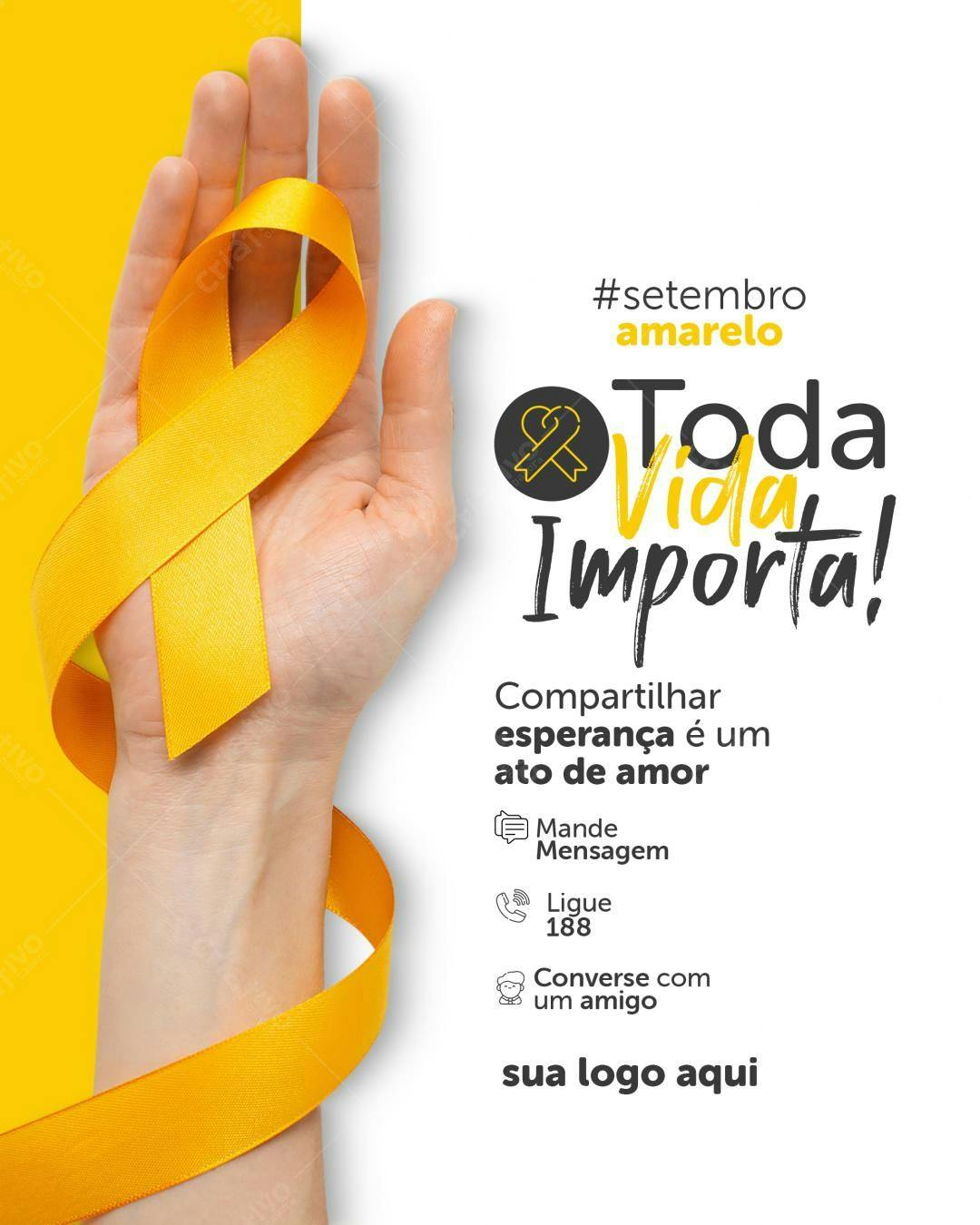 Flyer Setembro Amarelo PSD Editável