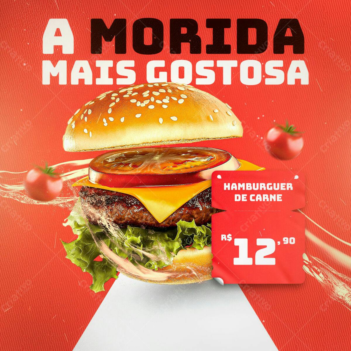 Flyer de Hambúrguer Gourmet PSD Editável
