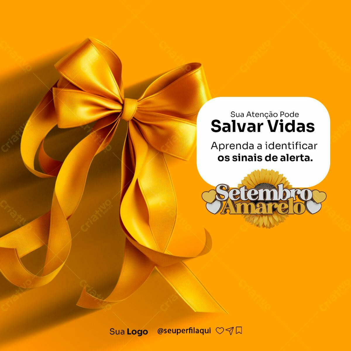 Post para Setembro Amarelo PSD Editável