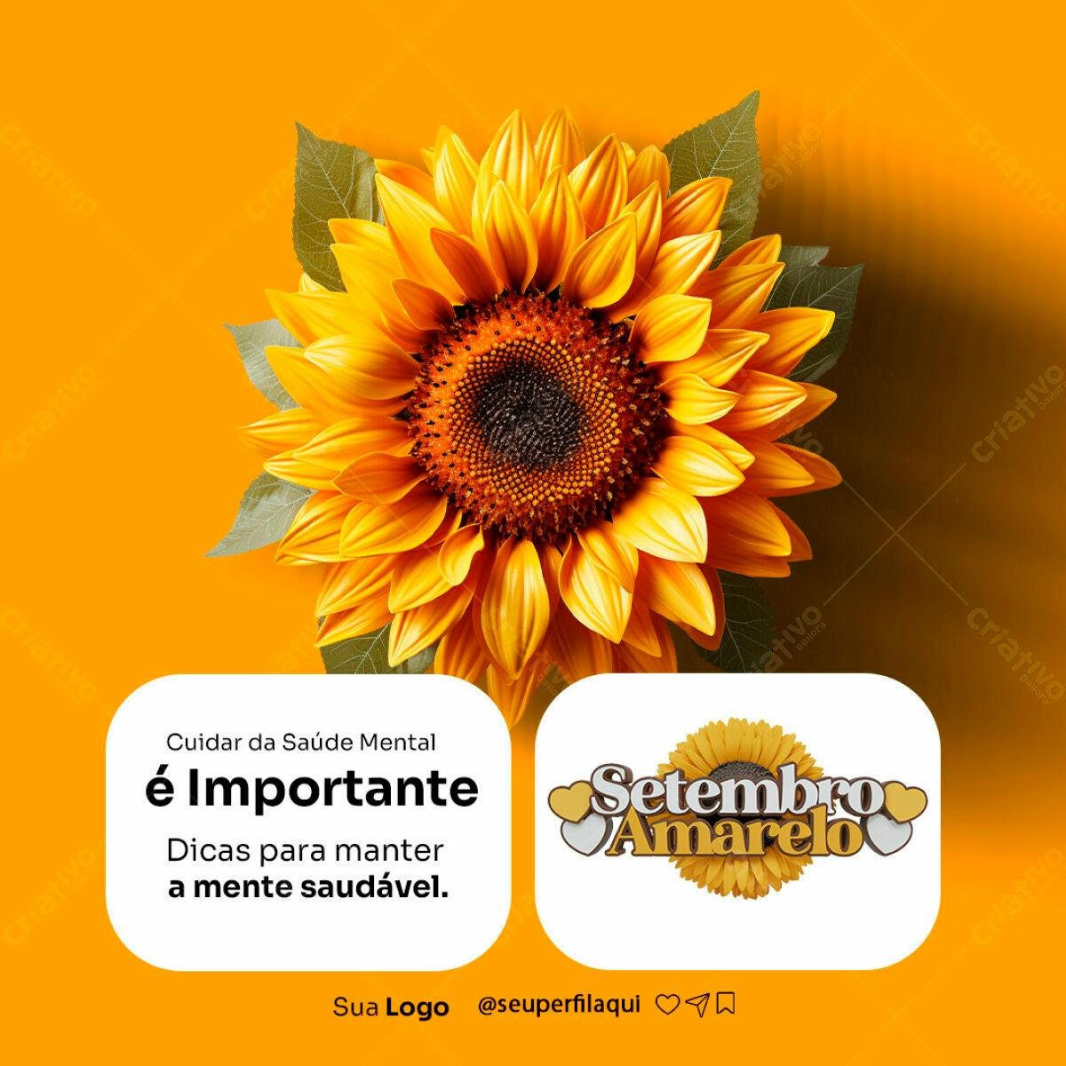 Post para Setembro Amarelo PSD Editável