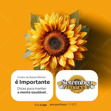 Flyer setembro amarelo cuidar da saúde mental