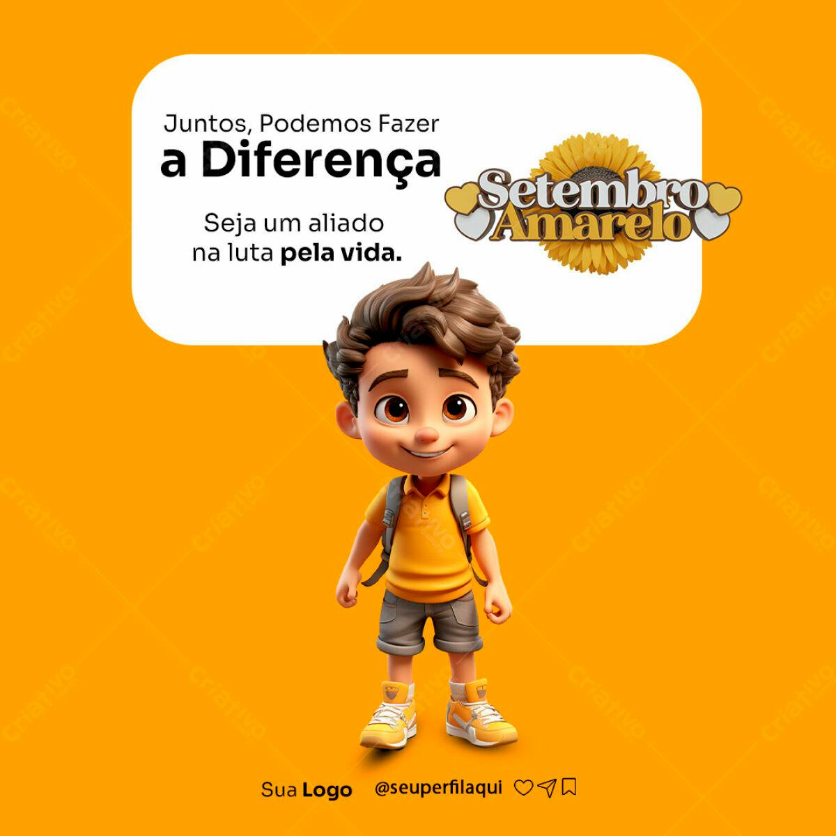 Postagem Setembro Amarelo PSD Editável