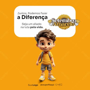 Flyer setembro amarelo seja um aliado