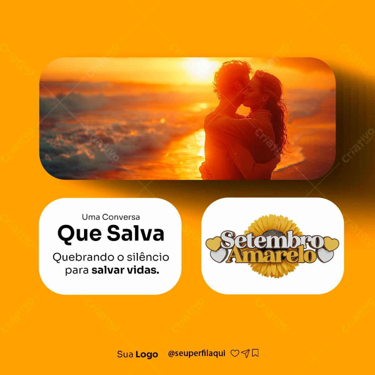 Post Instagram Setembro Amarelo PSD Editável