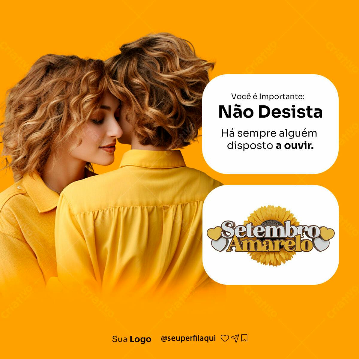 Post Instagram Setembro Amarelo PSD Editável