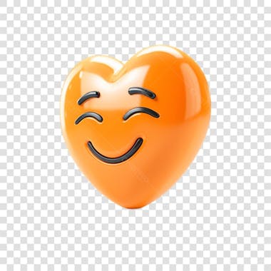 Coração emoji 3d sorridente