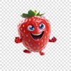 Smiling strawberry 3d png